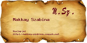 Makkay Szabina névjegykártya